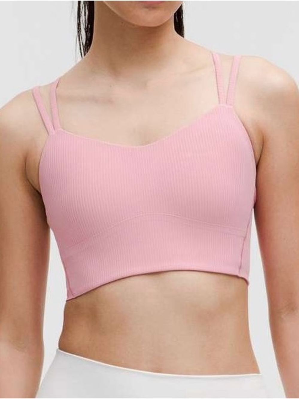 lululemon Like a Cloud  Pink Ribbed Double-Strap Sports Bra